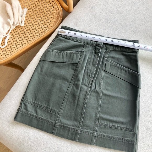 Khaki Skirt 100% Cotton Size Small - Green - Picture 5 of 8